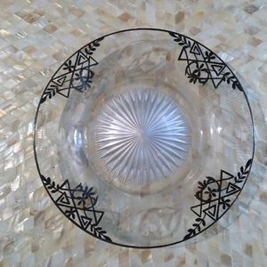 Vintage Cut Glass Silver Deposit Plate